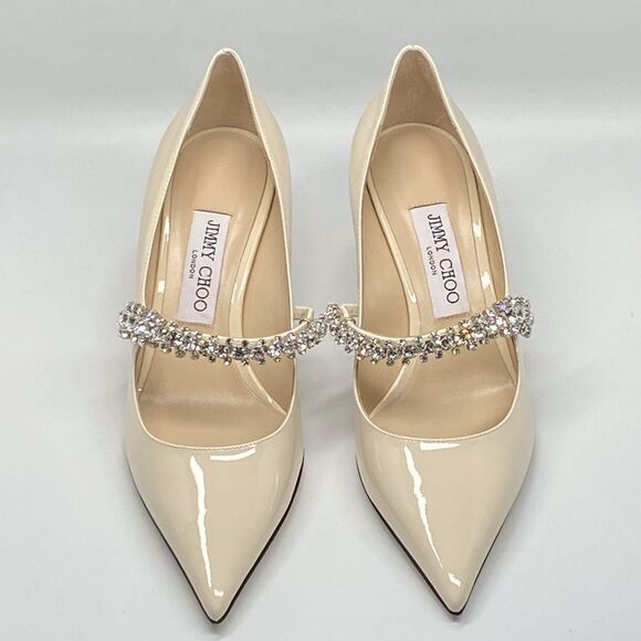 Jimmy Choo Bing Patent Crystal-Strap Pumps size 38 - Picture 6 of 16